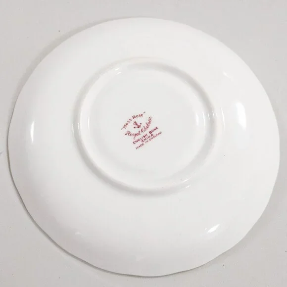 ROYAL CHELSEA England Bone China MOSS ROSE Saucer Vintage Floral Gold Trim Decor - Picture 2 of 2
